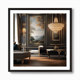 Black And Gold Living Room 4 Art Print