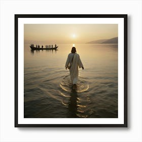 Jesus Walking In The Water 1 Art Print