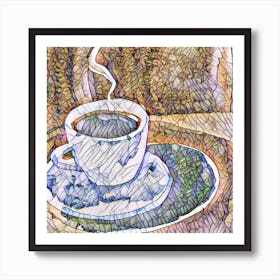 Subdued Coffee Tile Art Print