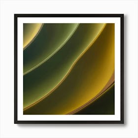 olive gold abstract wave art Art Print