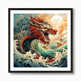 Dragon In The Sea 1 Art Print