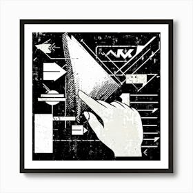 Abstract Illustration Of A Hand Selecting An Arrow From A Collection Turning And Guiding It Towards (7) Art Print