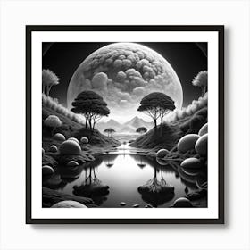 Black And White Landscape Art Print