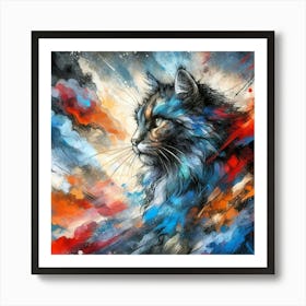 Feline Cat Creative Artwork Illustration 108 Art Print