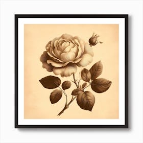 Vintage Rose Art Print