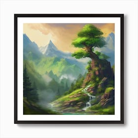 Lone Tree In The Forest 1 Art Print