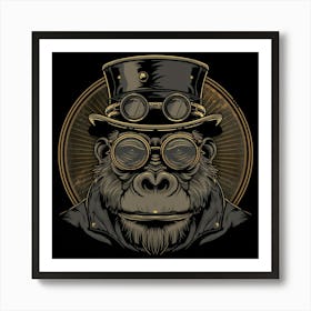 Steampunk Gorilla 16 Art Print