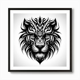 Tribal Lion Head 1 Art Print