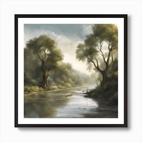 River With Trees Art Print