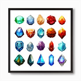 Set Of Gemstones Art Print