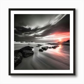 Sunset At The Beach 10 Art Print