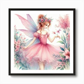 Beautiful Pink Fairy Art Print