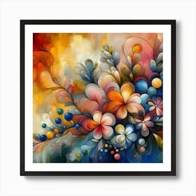 Flowers oil painting abstract painting art 18 Art Print