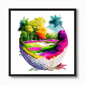 Golf Ball In The Forest 1 Art Print