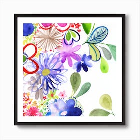 Boho Watercolor Flowers N.o 2 Art Print