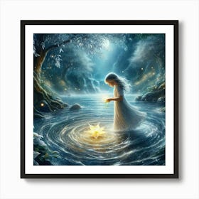 Little Girl In The Water 1 Art Print