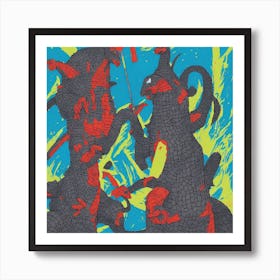 Pop Art Godzilla Art Print