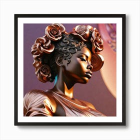 Bronze Statue Of A Woman Art Print