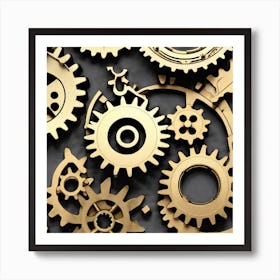 Golden Gears Art Print