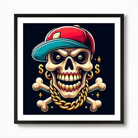 Skull With Chains 1 Art Print