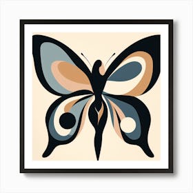 Abstract Female Figure with Butterfly Wings Art Print