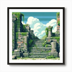 8-bit ancient ruins 3 Art Print