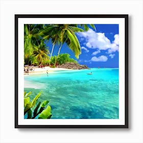 Tropical Beach Art Print