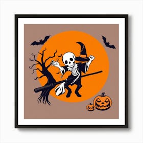 Halloween Skeleton Art Print