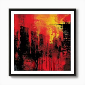 Abstract Cityscape Canvas Print Art Print