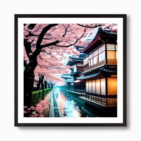 Kyoto Cherry Blossoms Art Print