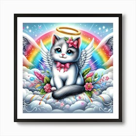 Angel Cat 3 Art Print