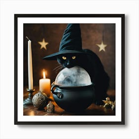 Witch In A Cauldron Art Print