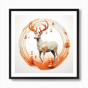 Deer In A Circle Art Print