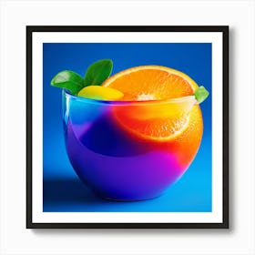 Colorful Bowl Of Oranges Poster