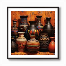 Aztec Vases Art Print