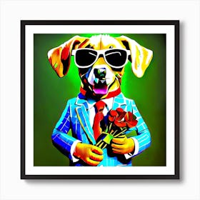 Dog In A Suit 1 Art Print