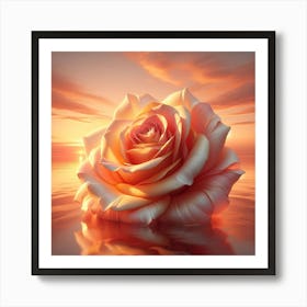 Rose At Sunset Art Print