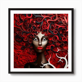 Black Woman With Red Hair Art Print