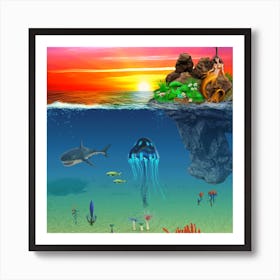 Ocean surreal Art Print