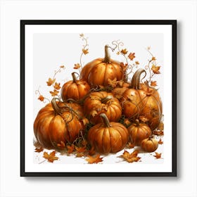 Autumn Pumpkins 1 Art Print