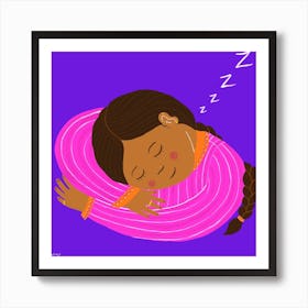 Sleeping Girl Square Art Print
