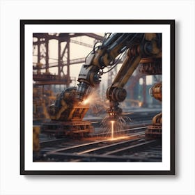 Robot Welding At The Factory Art Print