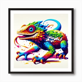 Rainbow Lizard 2/4 (scales gecko colourful cute pet dragon tropical exotic) Art Print