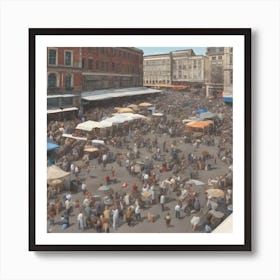 Market Square - Market Stock Videos & Royalty-Free Footage Art Print
