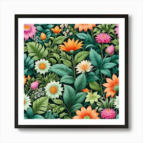 Floral Seamless Pattern 15 Art Print