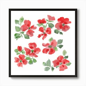 Watercolor Flowers 50 Art Print