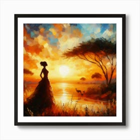 Sunset In The Savannah Art Print