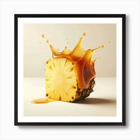 Pineapple Juice Splash Art Print