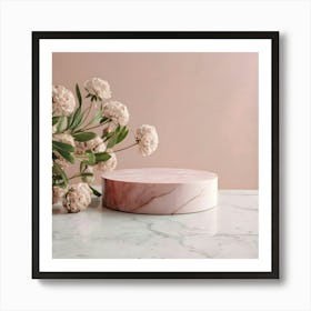 Pink Marble Cake Stand 6 Art Print