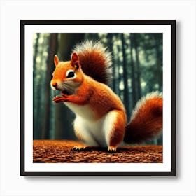 Cute Squirrel in a forest Art Print